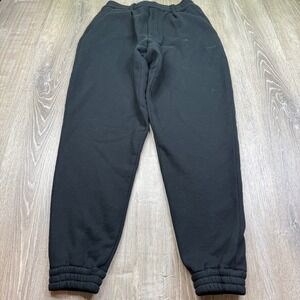 Lownn Mens Black Ribbed Ankle Cuffs Regular Tapered Pull On Sweatpants Size 44